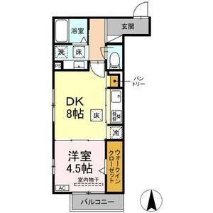 1DK 間取り図