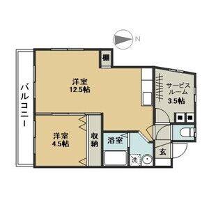1LDK 間取り図