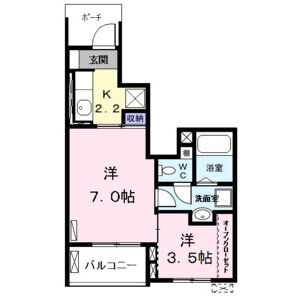 1K 間取り図