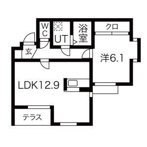1LDK 間取り図