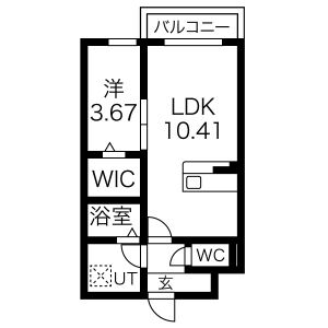 1LDK 間取り図