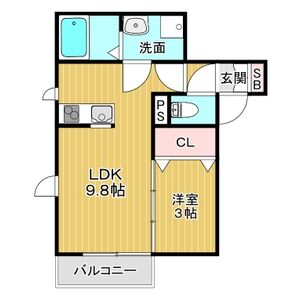 1LDK 間取り図