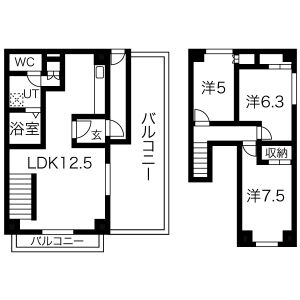 2DK 間取り図