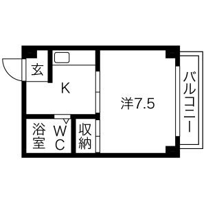 1K 間取り図