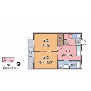 2DK 間取り図