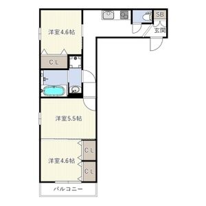 2LDK 間取り図