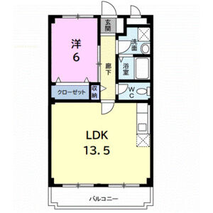 1LDK 間取り図