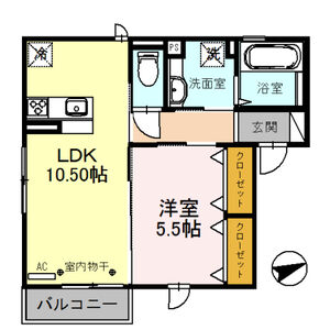 1LDK 間取り図