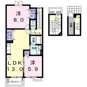 2LDK 間取り図