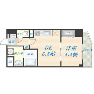 1DK 間取り図