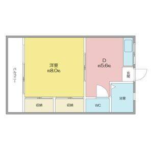 1DK 間取り図