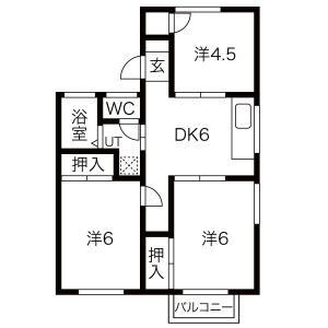 3DK 間取り図