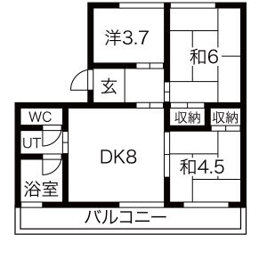 3DK 間取り図