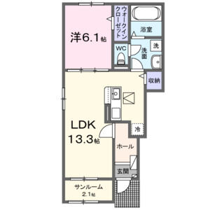 1LDK 間取り図