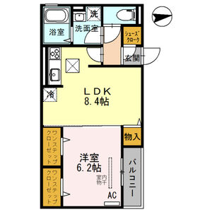 1LDK 間取り図