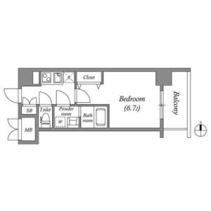 1K 間取り図