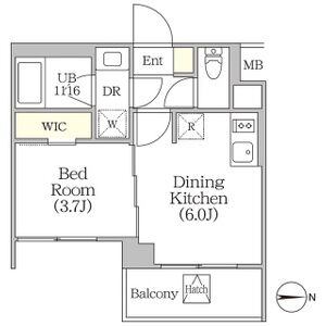 1DK 間取り図
