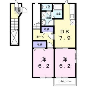 2DK 間取り図