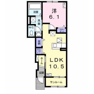 1LDK 間取り図