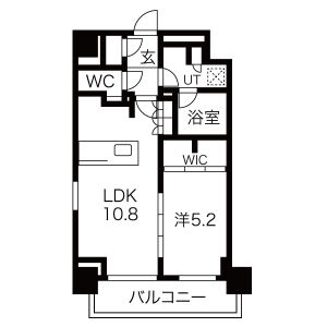 1K 間取り図