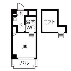 1K 間取り図