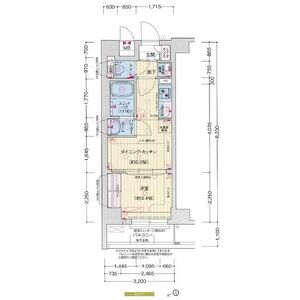 1DK 間取り図