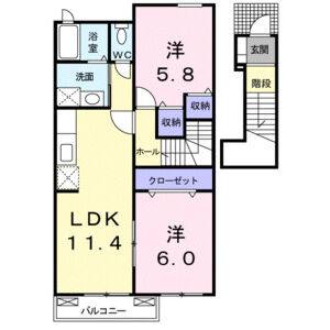 2LDK 間取り図