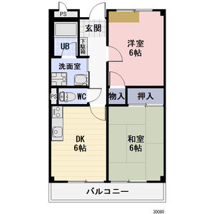 2DK 間取り図