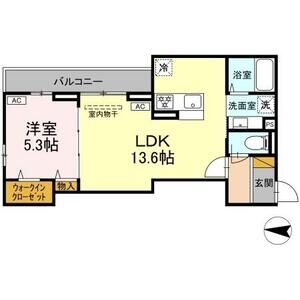 1LDK 間取り図