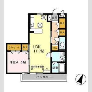 1LDK 間取り図
