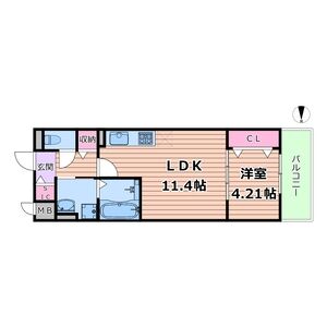 1LDK 間取り図