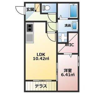 1DK 間取り図