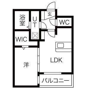 1LDK 間取り図