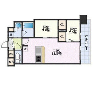 2LDK 間取り図