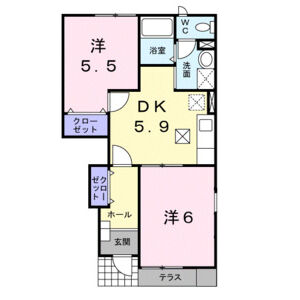 2DK 間取り図