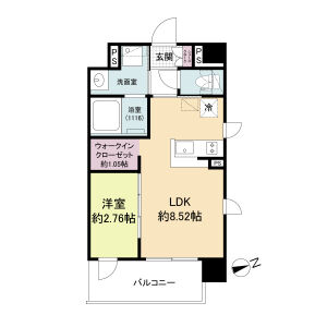 1LDK 間取り図