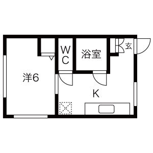 1K 間取り図