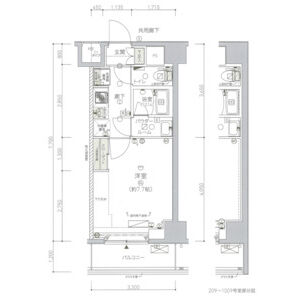 1K 間取り図