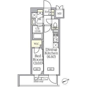 1DK 間取り図