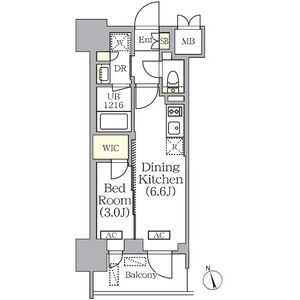 1DK 間取り図
