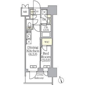 1DK 間取り図