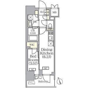 1DK 間取り図