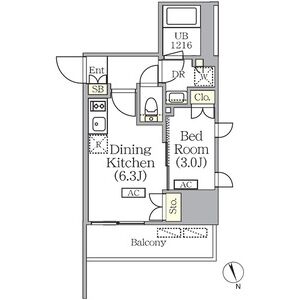 1DK 間取り図