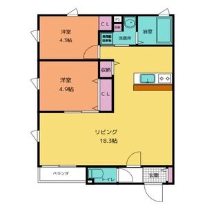 2LDK 間取り図