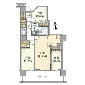 3LDK 間取り図