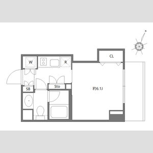 1K 間取り図
