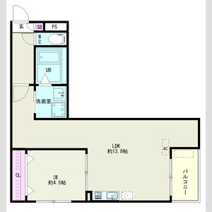 1LDK 間取り図
