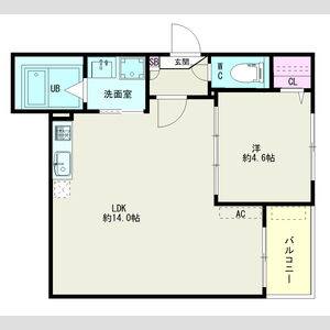1LDK 間取り図