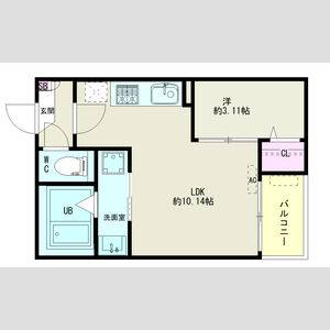 1LDK 間取り図