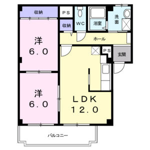 2LDK 間取り図